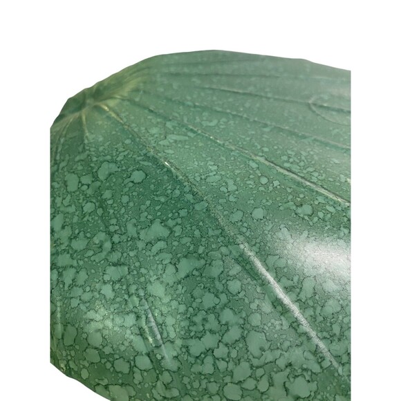 Vintage Leaf Fruit Bowl Art Deco Glass Green Serving Dish Decor 15 1/4” X  10” - Picture 14 of 14